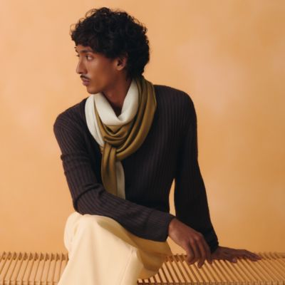 【HERMES】エルメス メンズ スカーフ ロサンジュ 馬蹄柄 ブラウン系 ロザンジュ - メンズ, ネクタイ・スカーフ・マフラー, マフラー＆カレ